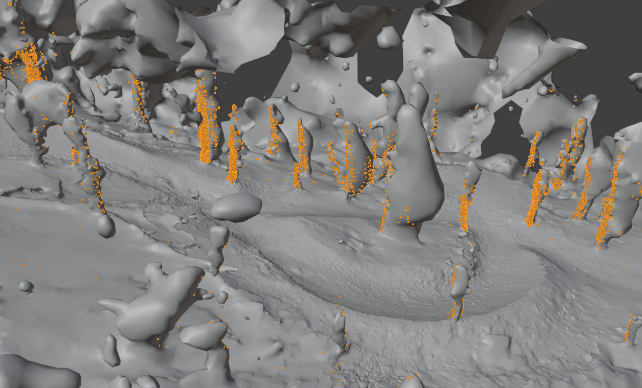 Trees raycasted in blender